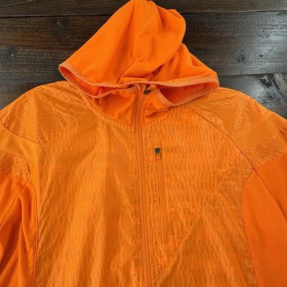 Adidas Own The Run‎ Jacket Men's Size Large Orange Lightweight Full Zip Hooded - Picture 10 of 12